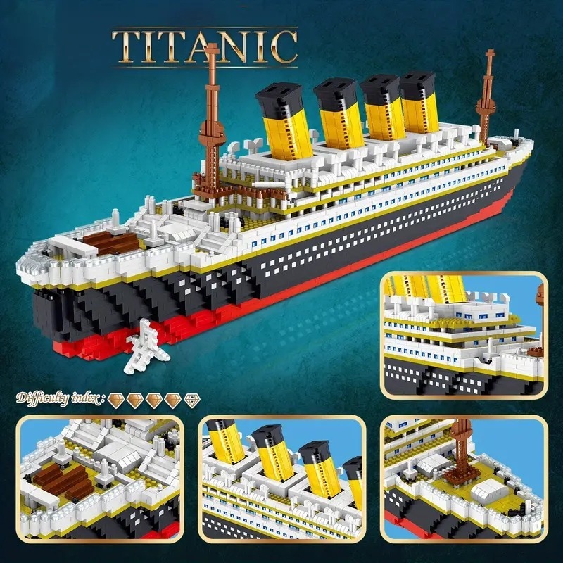 Model Kit Titanic - Microbloques de construcción Titanic, modelo de